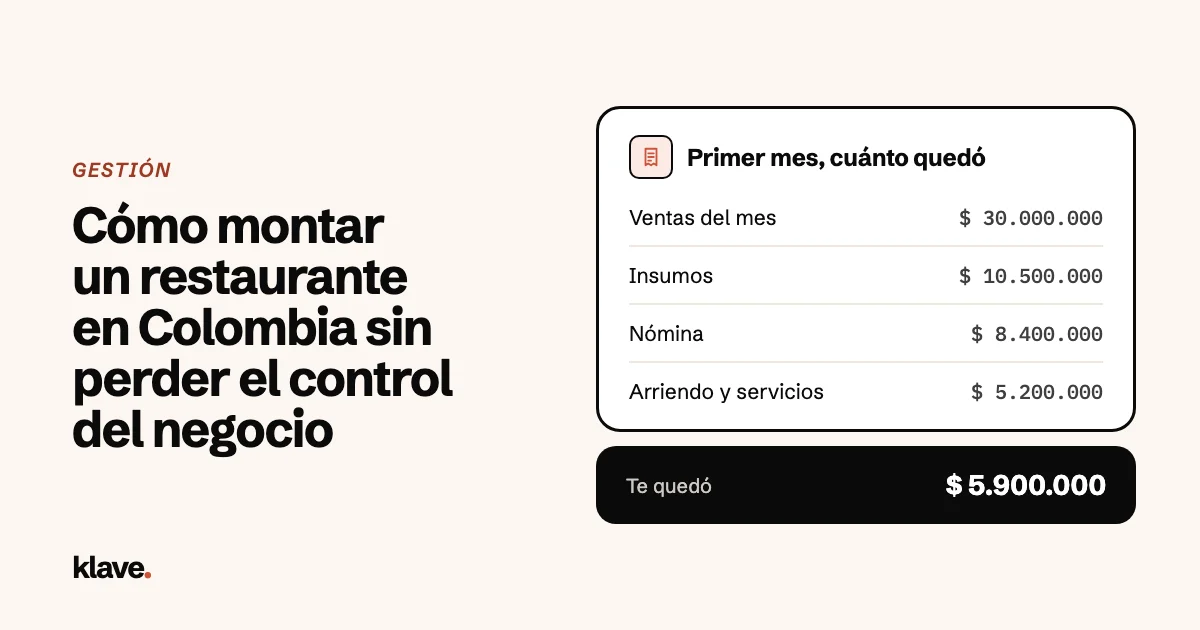 Cómo montar un restaurante en Colombia sin perder el control del negocio