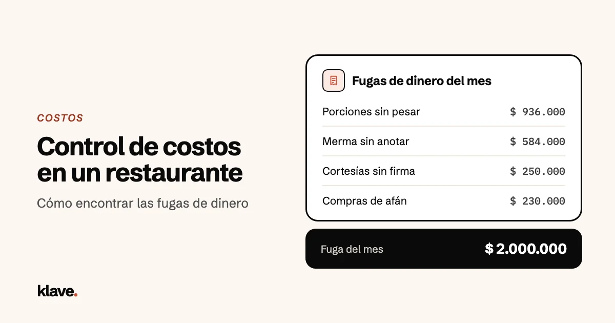 Control de costos en un restaurante, cómo encontrar las fugas de dinero