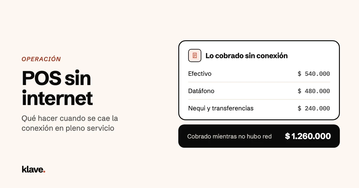 Resumen de lo cobrado con un POS sin internet durante una caída de la red