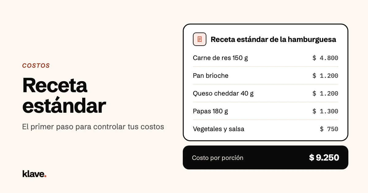 Receta estándar, el primer paso para controlar tus costos